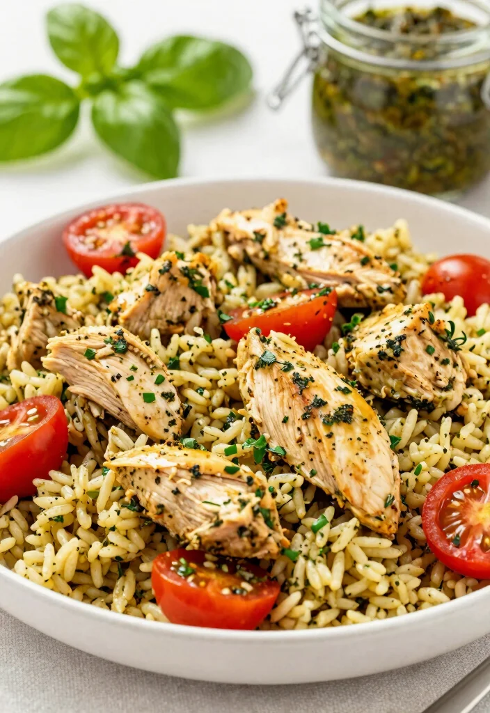 16 Simple and Healthy One-Pot Dinner Recipes for Every Night - 11. One-Pot Pesto Chicken and Rice 1
