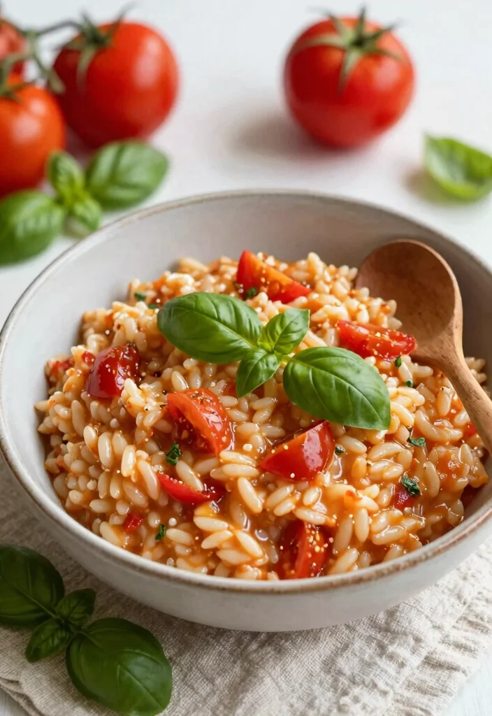 16 Simple and Healthy One-Pot Dinner Recipes for Every Night - 8. One-Pot Tomato Basil Risotto 1