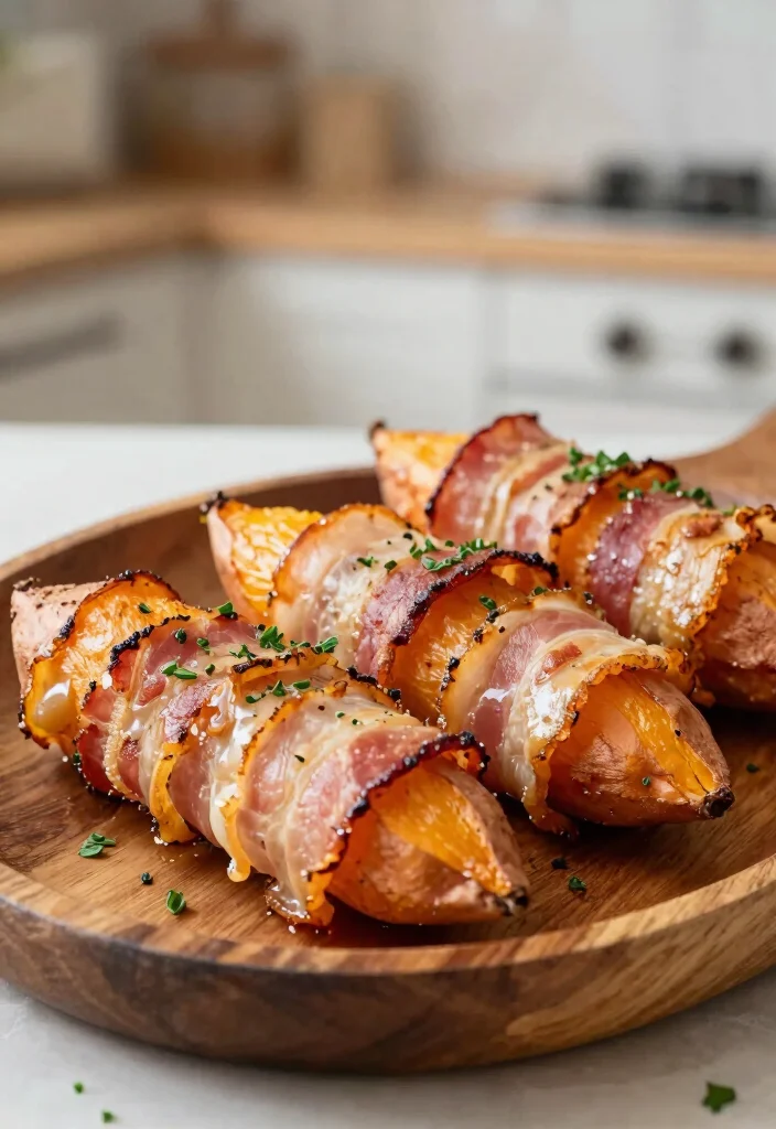 17 Bacon Recipes for Dinner: Savory Crowd Pleasers - 11. Bacon-Wrapped Sweet Potatoes 1