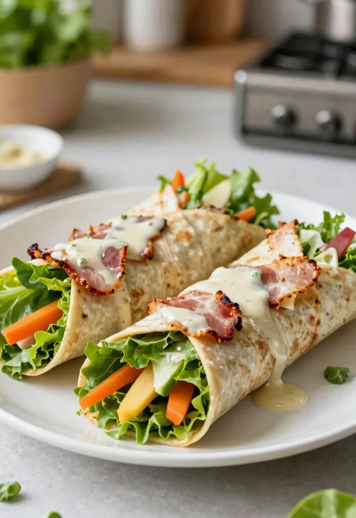 17 Bacon Recipes for Dinner: Savory Crowd Pleasers - 14. Bacon-Salad Wraps 1