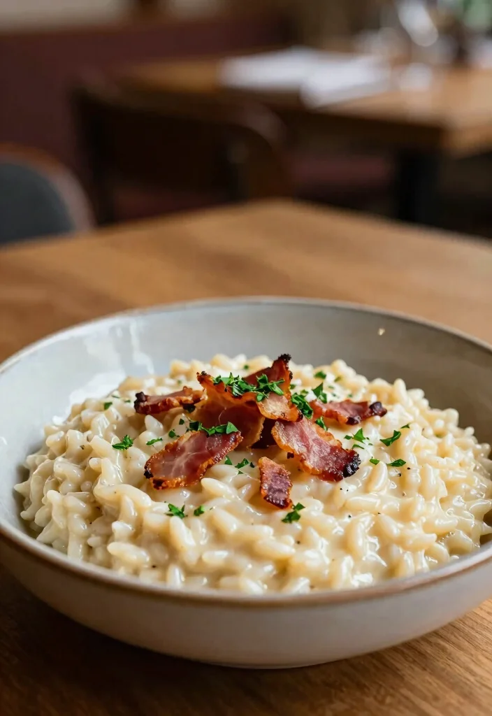 17 Bacon Recipes for Dinner: Savory Crowd Pleasers - 16. Bacon-Infused Risotto 1