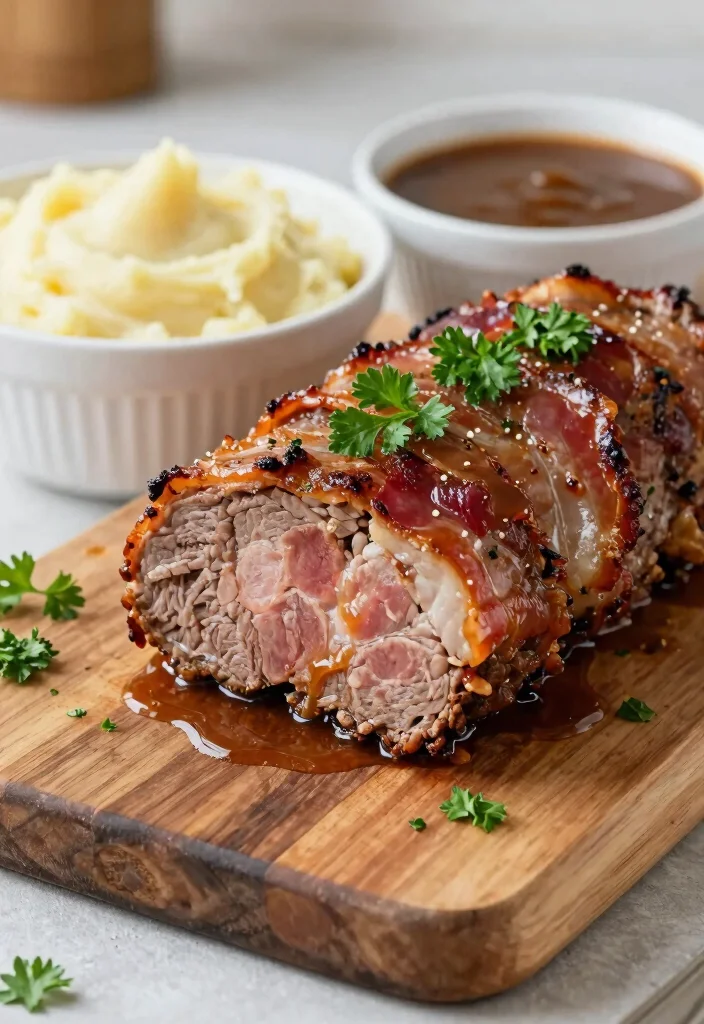 17 Bacon Recipes for Dinner: Savory Crowd Pleasers - 5. Bacon-Wrapped Meatloaf 1