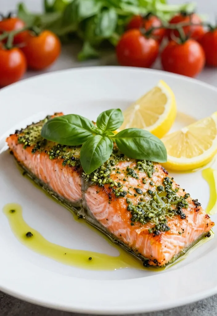 17 Baked Salmon Recipes for Oven-Perfect Flaky Results - 5. Pesto Crusted Salmon 1