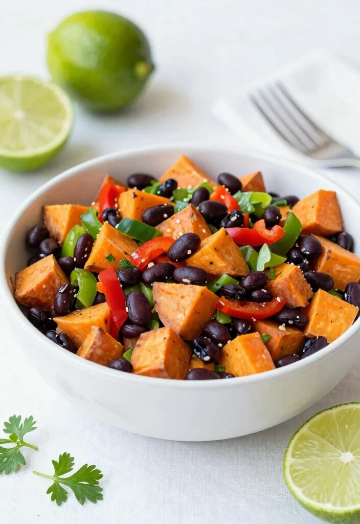 17 Best Sweet Potato Recipes: Cozy Healthy Sides - 3. Sweet Potato and Black Bean Salad 1
