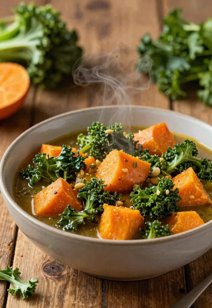 17 Best Sweet Potato Recipes: Cozy Healthy Sides - 7. Sweet Potato and Kale Stew 1