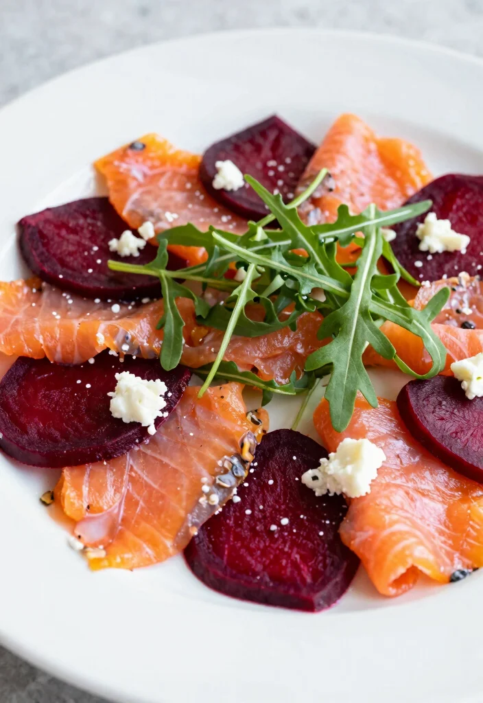 17 Cold Smoked Salmon Recipes: Elegant No Cook Ideas - 11. Smoked Salmon and Beetroot Carpaccio 1