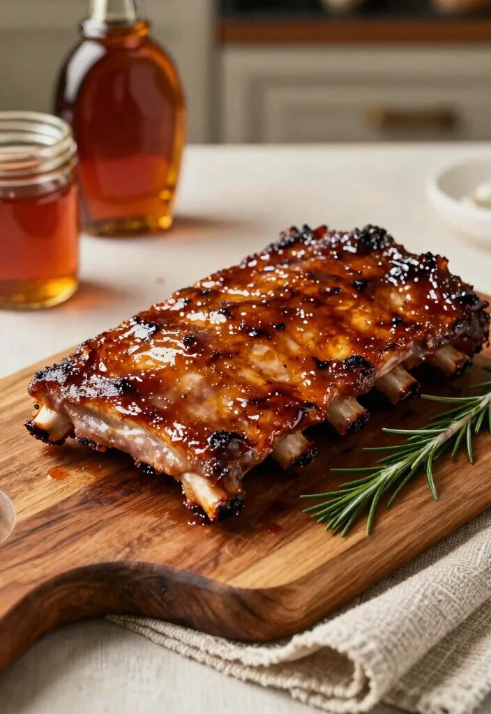 17 Country Pork Ribs Recipes: Sticky Comfort Classics - 3. Maple Bourbon Ribs 1