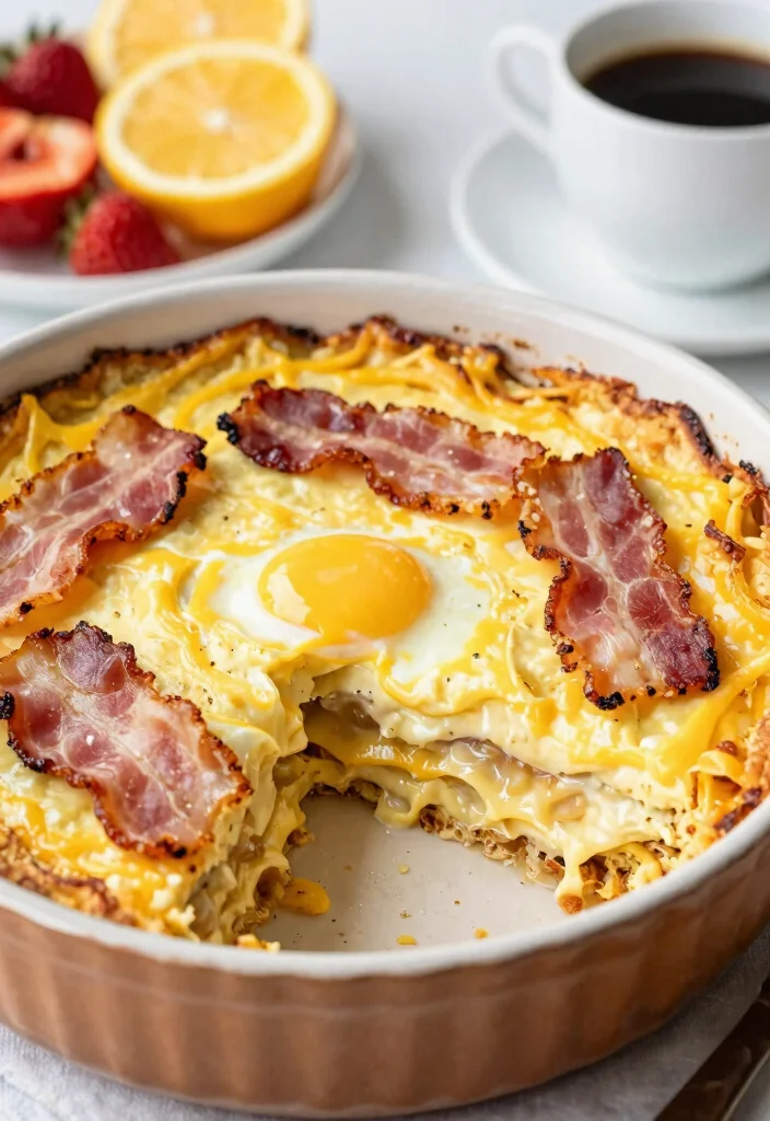 17 Cream Cheese Recipes for Rich Comfort Plates - 12. Cream Cheese and Bacon Breakfast Casserole 1