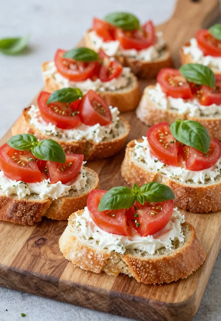 17 Cream Cheese Recipes for Rich Comfort Plates - 16. Cream Cheese and Tomato Basil Bruschetta 1