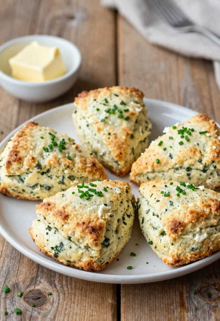 17 Cream Cheese Recipes for Rich Comfort Plates - 8. Cream Cheese and Chive Savory Scones 1