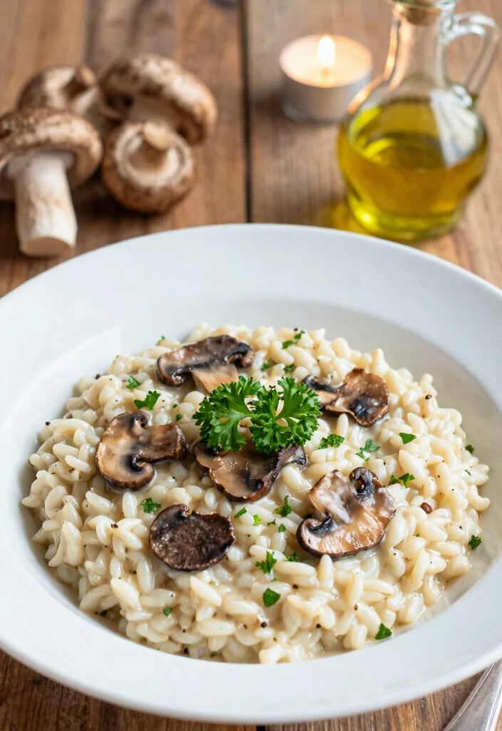 17 Date Night Dinner Recipes: Romantic Impressive Meals - 1. Truffle Mushroom Risotto 1