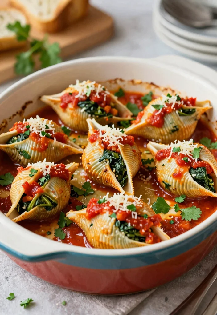 17 Date Night Dinner Recipes: Romantic Impressive Meals - 11. Spinach and Artichoke Stuffed Shells 1