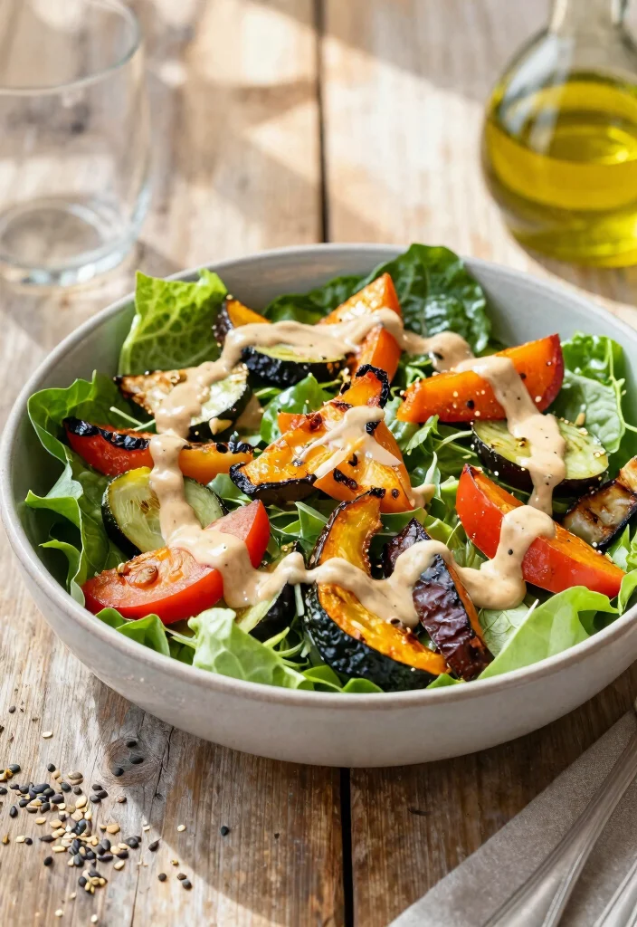 17 Date Night Dinner Recipes: Romantic Impressive Meals - 5. Roasted Vegetable Salad with Tahini Dressing 1