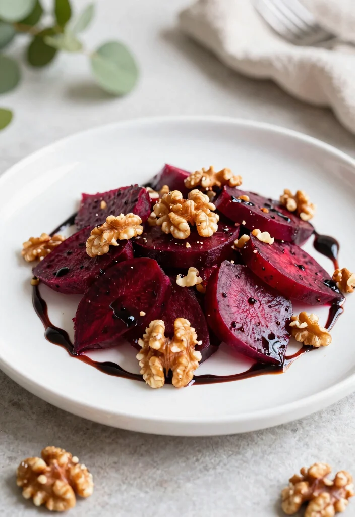 17 Date Night Dinner Recipes: Romantic Impressive Meals - 9. Beetroot and Walnut Salad with Balsamic Glaze 1