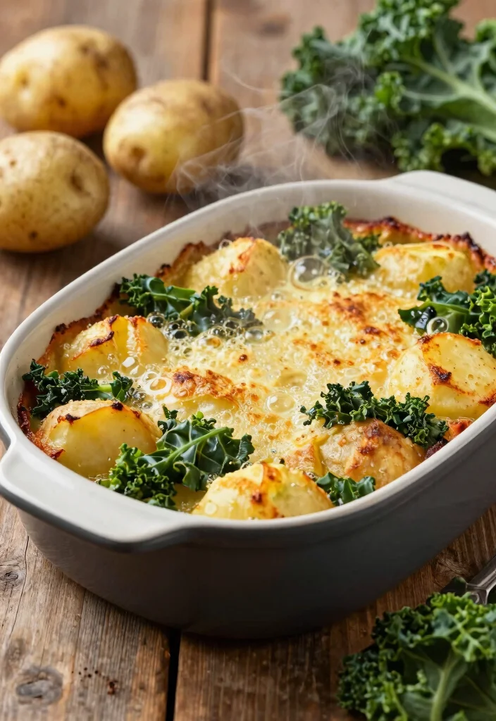 17 Dinner Recipes With Potatoes Cozy Filling Sides - 15. Potato and Kale Casserole 1