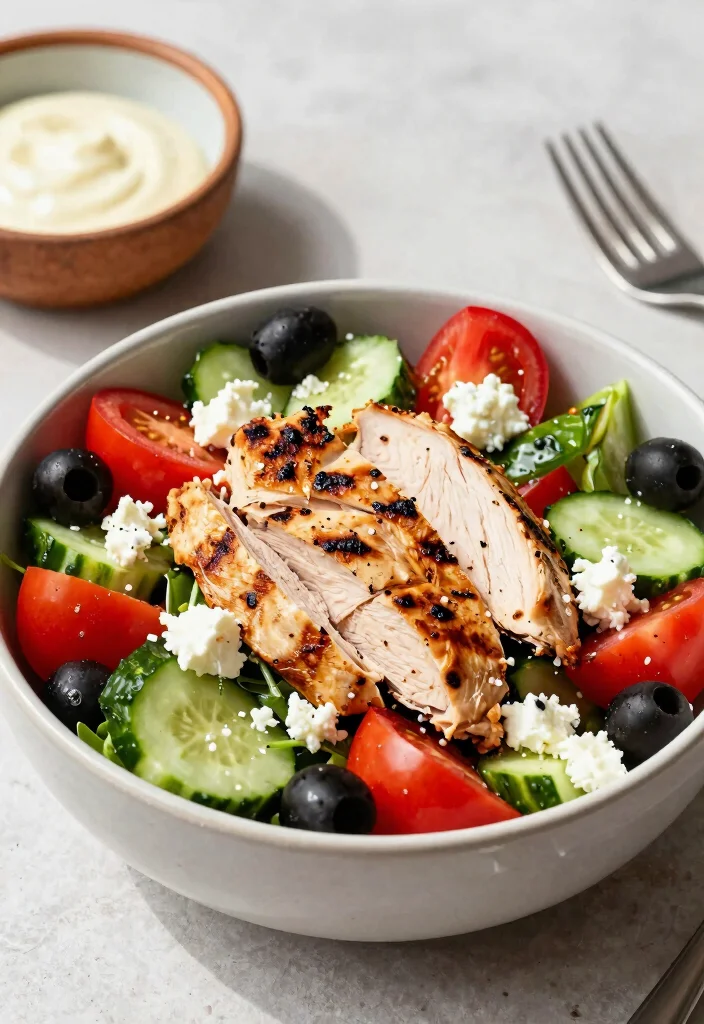 17 Dinner Recipes for Family Crowd Pleasing Dinners - 9. Greek Salad with Grilled Chicken 1