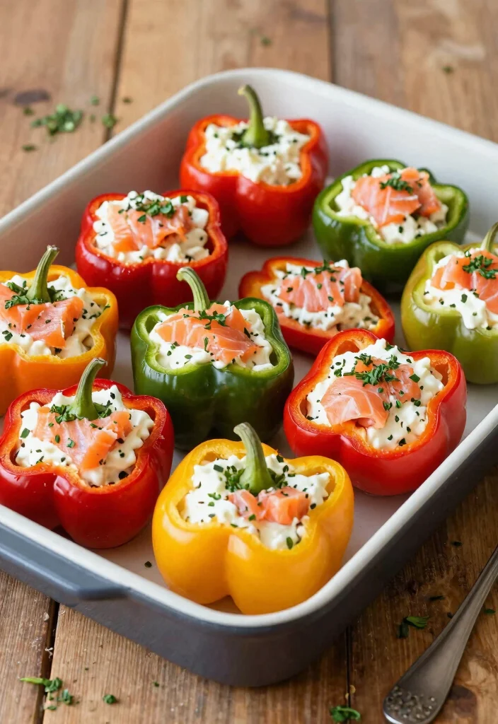 18 Budget-Friendly Canned Pink Salmon Recipes for Quick Weeknight Dinners - 12. Salmon Cream Cheese Stuffed Peppers 1