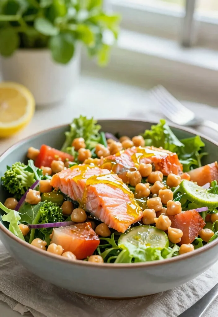 18 Budget-Friendly Canned Pink Salmon Recipes for Quick Weeknight Dinners - 17. Salmon and Chickpea Salad 1