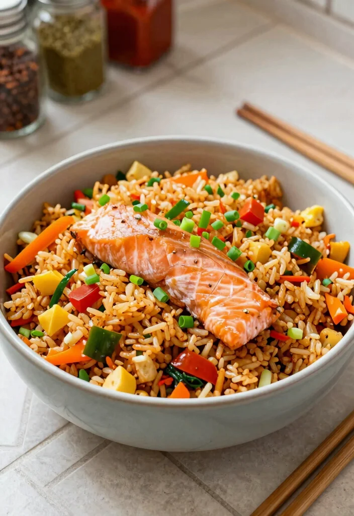 18 Budget-Friendly Canned Pink Salmon Recipes for Quick Weeknight Dinners - 5. Salmon Fried Rice 1