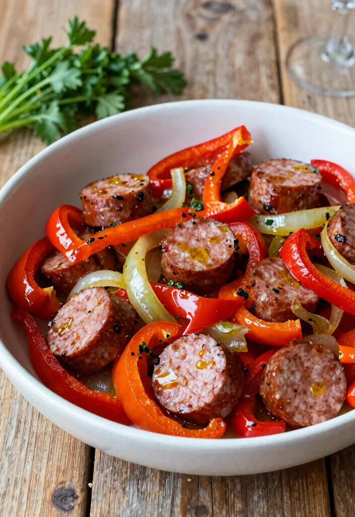 18 Dinner Recipes Low Carb Flavor Forward Choices - 12. One-Pan Italian Sausage and Peppers 1