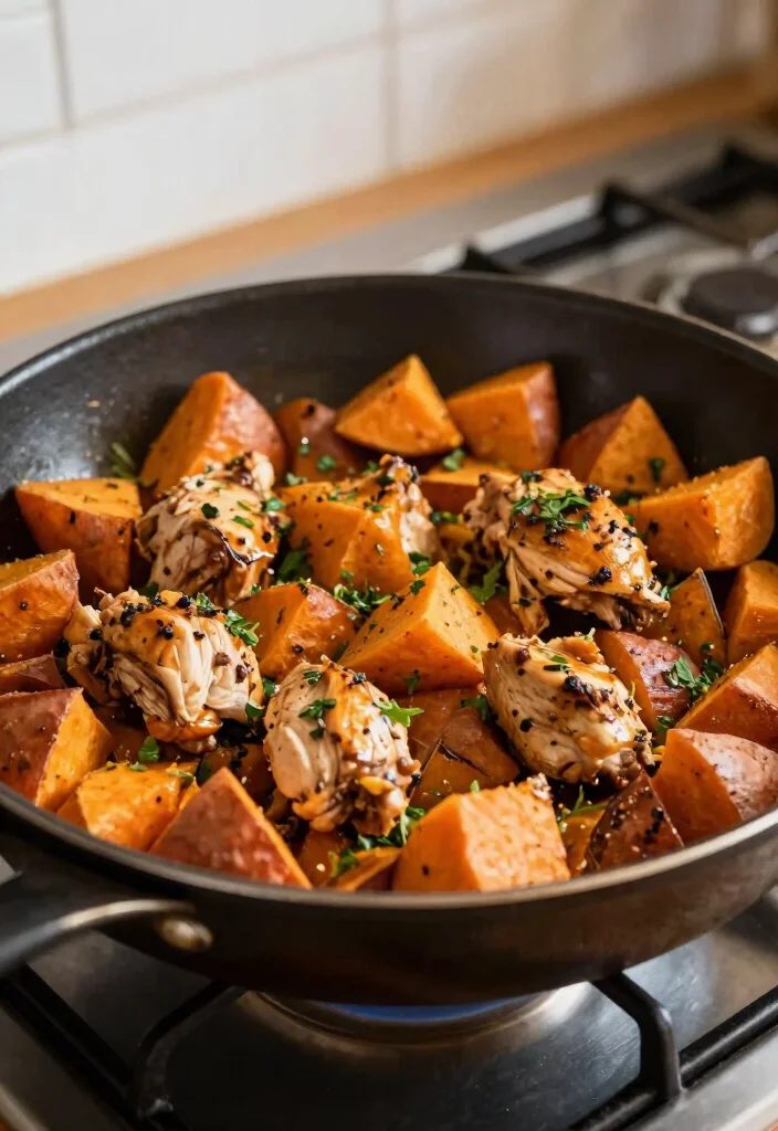 18 Dinner Recipes With Chicken Breast: Lean Family Favorites - 10. Chicken and Sweet Potato Skillet 1