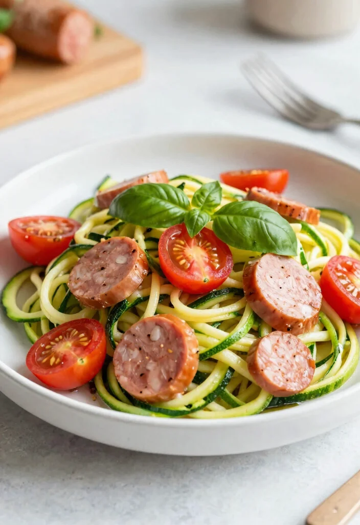 18 Dinner Recipes With Sausage: Bold Savory Plates - 18. Sausage and Zucchini Noodles 1