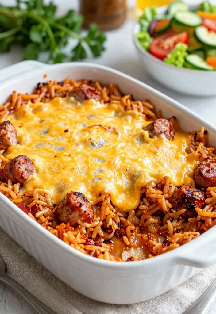 18 Dinner Recipes With Sausage: Bold Savory Plates - 6. Spicy Sausage and Rice Casserole 1