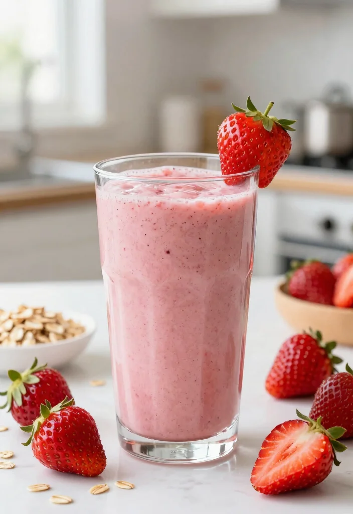 18 Fruit Smoothie Recipes Healthy Fresh Blends - 13. Strawberry Oat Smoothie 1