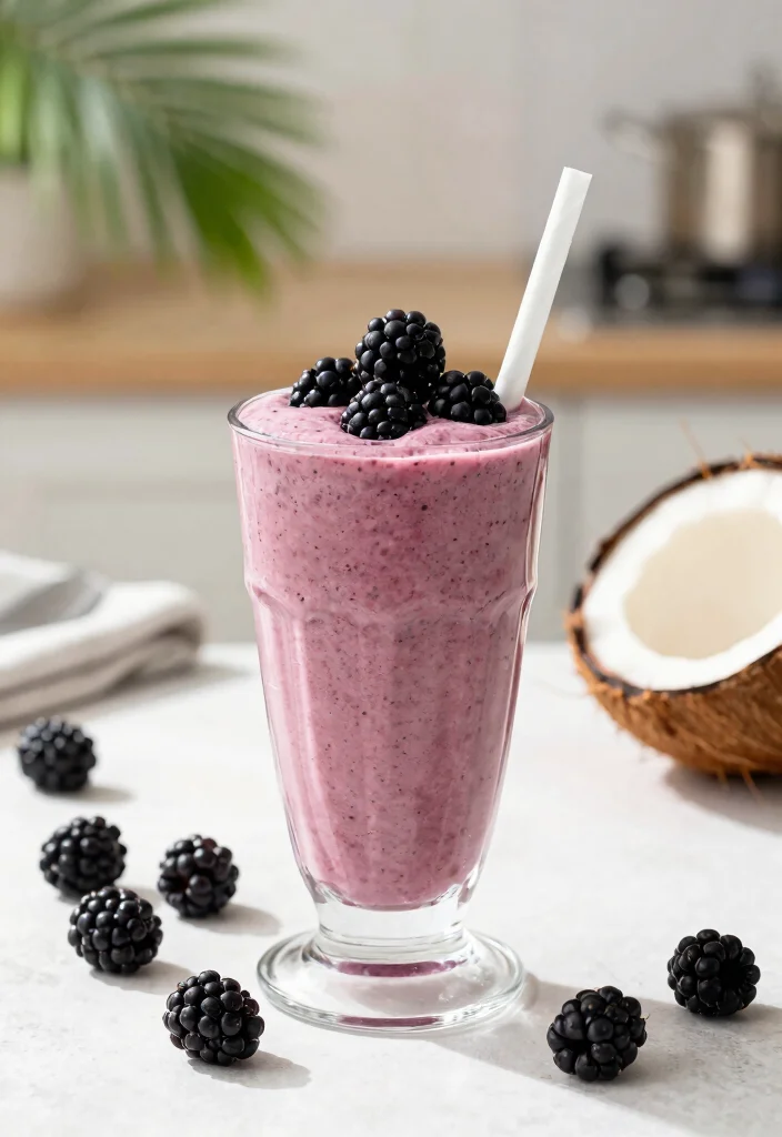 18 Fruit Smoothie Recipes Healthy Fresh Blends - 16. Blackberry Coconut Smoothie 1