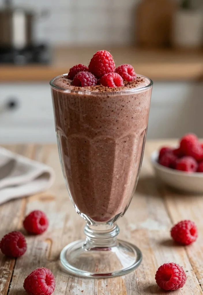 18 Fruit Smoothie Recipes Healthy Fresh Blends - 17. Chocolate Raspberry Smoothie 1