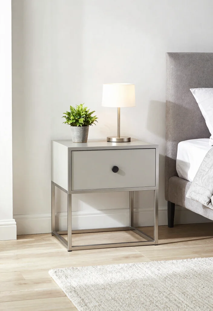 15 Bed Stand Design Ideas With Sleek Functional Style - 13. Sleek Metal Frames 1