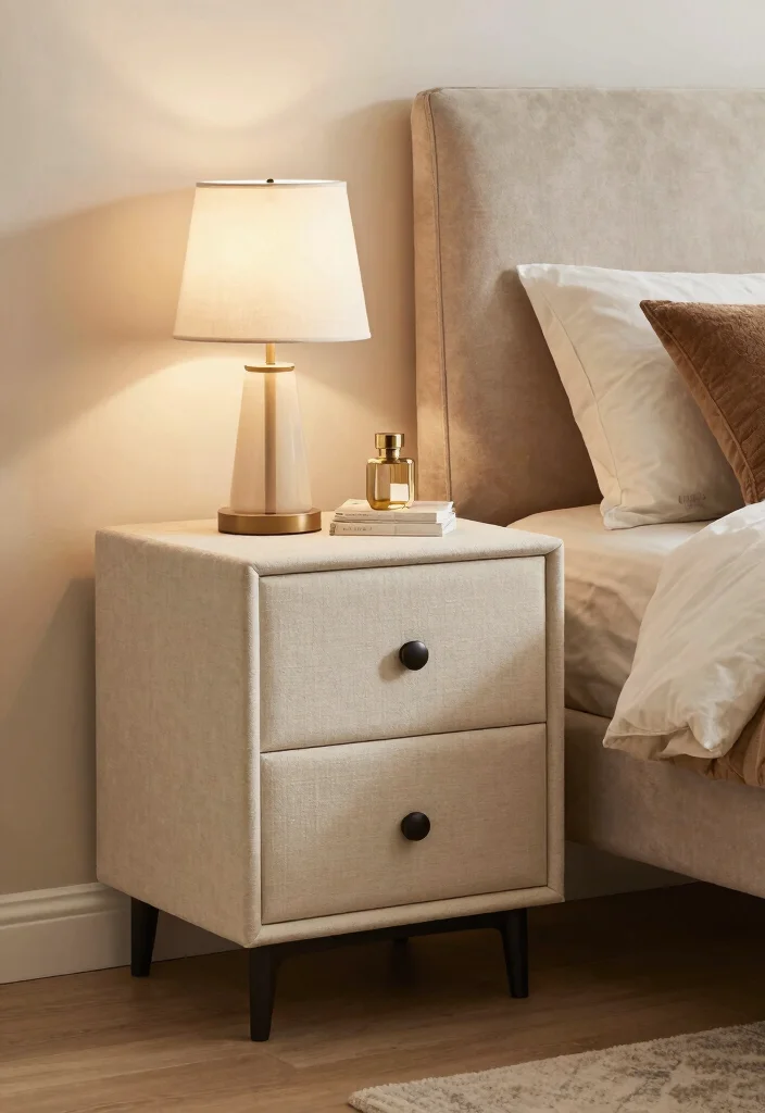 15 Bed Stand Design Ideas With Sleek Functional Style - 14. Upholstered Nightstands 1