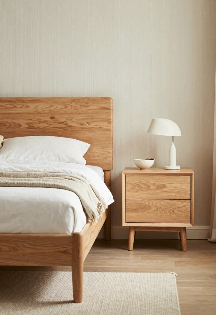 15 Bed Stand Design Ideas With Sleek Functional Style - 2. Minimalist Wood Stands 1