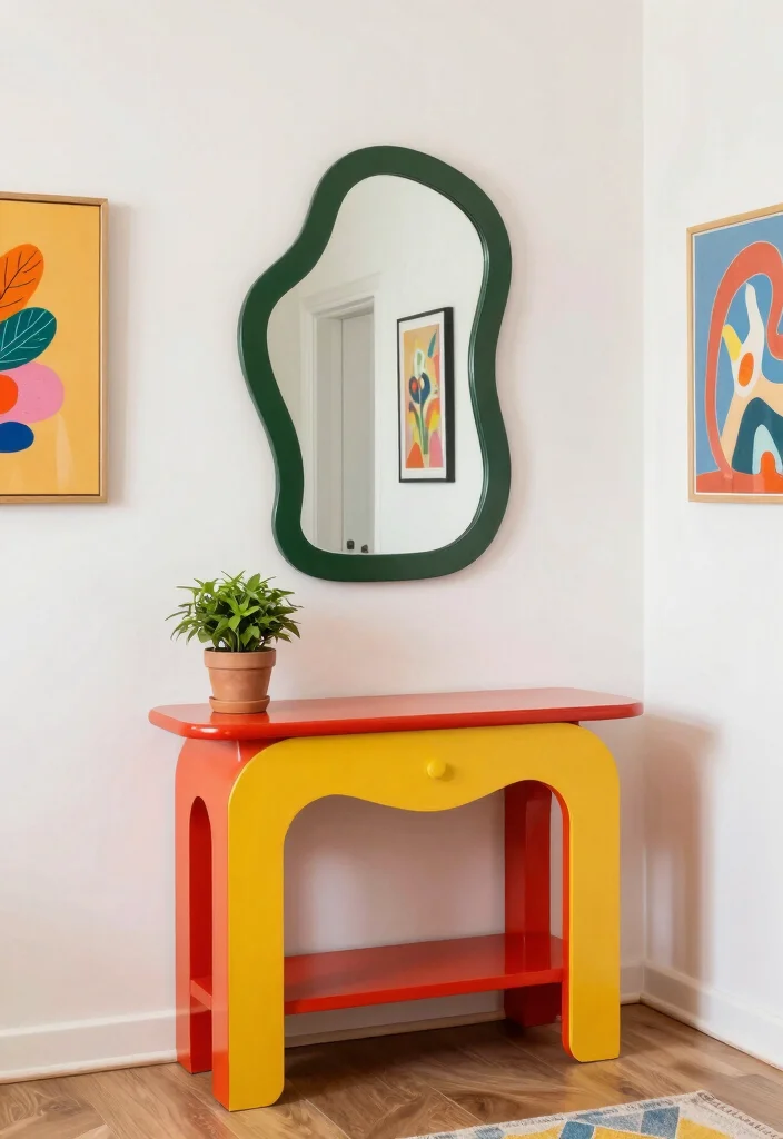 15 Entry Way With Mirrors Ideas That Feel Bright & Spacious 13 15 Entry Way With Mirrors Ideas That Feel Bright & Spacious - 12. Funky Shaped Mirrors for Fun Accents 1