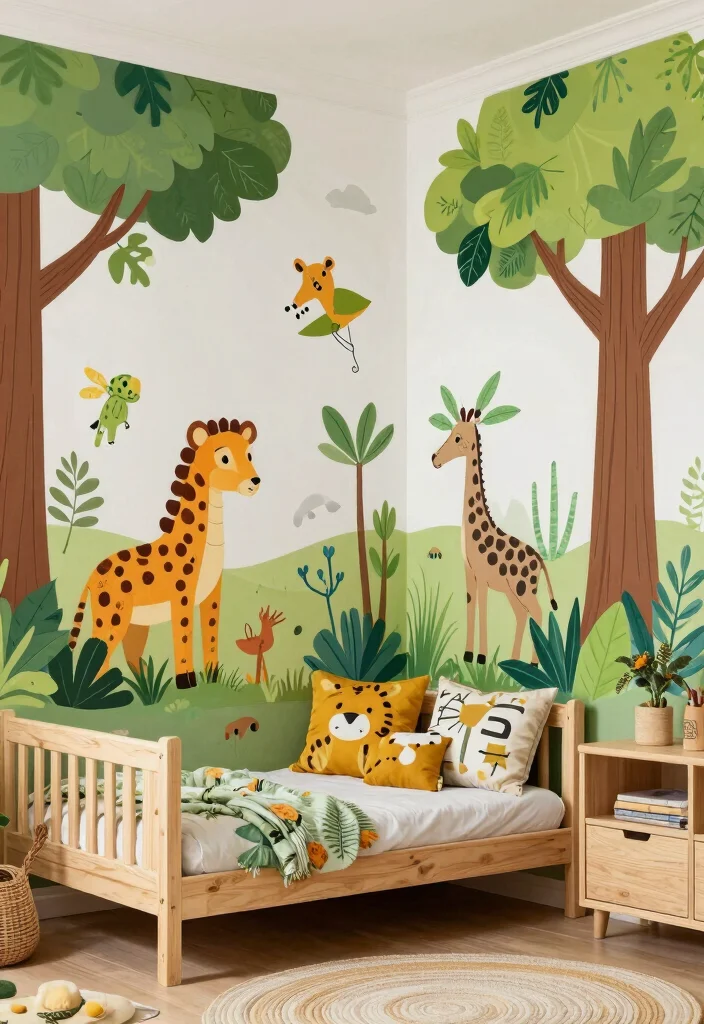 15 Kids Bedroom Wall Decor Ideas That Spark Imagination - 11. Animal Safari Adventure 1
