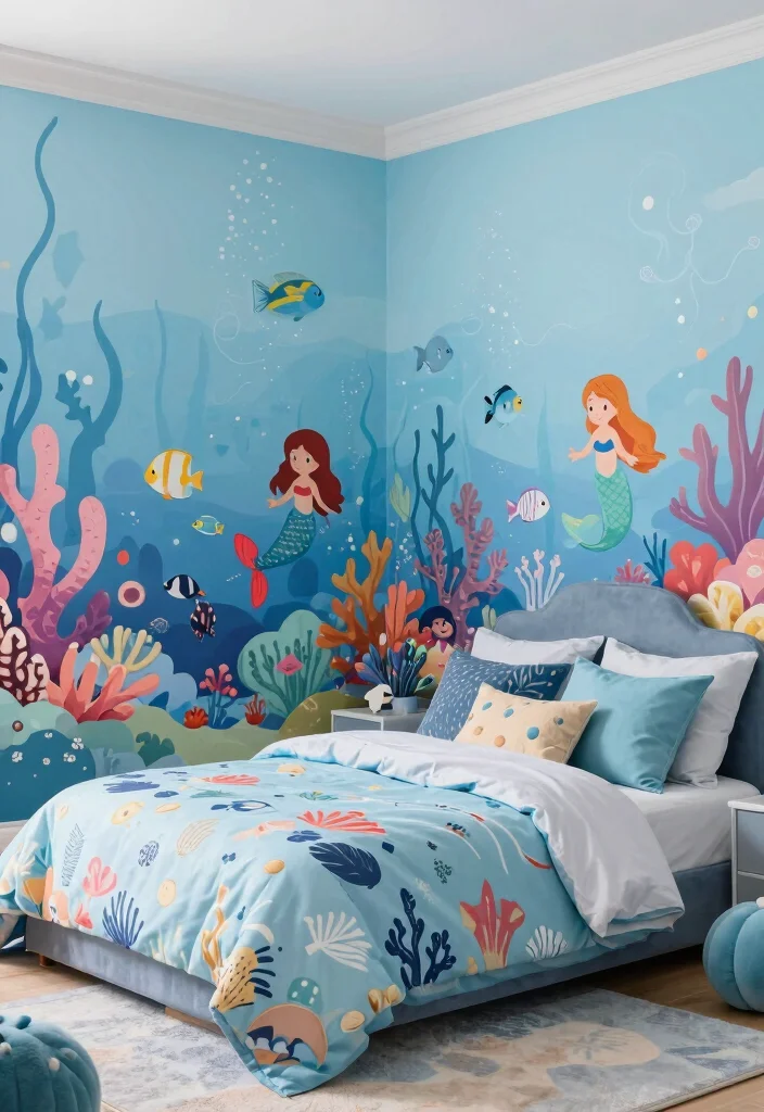 15 Kids Bedroom Wall Decor Ideas That Spark Imagination - 12. Underwater Wonderland 1