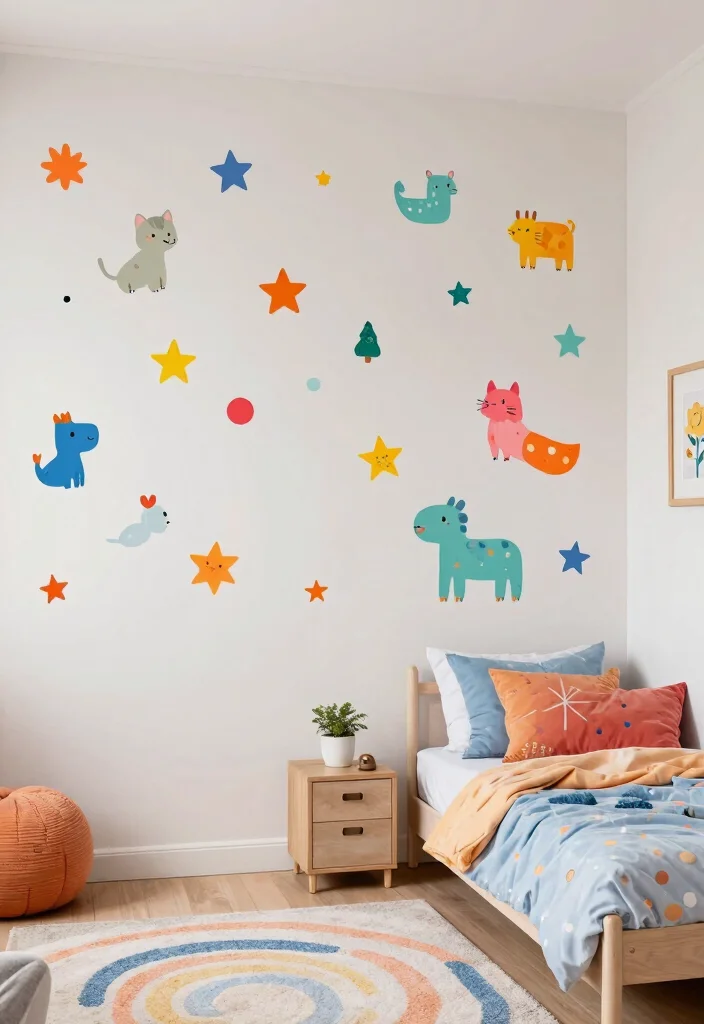 15 Kids Bedroom Wall Decor Ideas That Spark Imagination - 5. Imaginative Wall Stickers 1