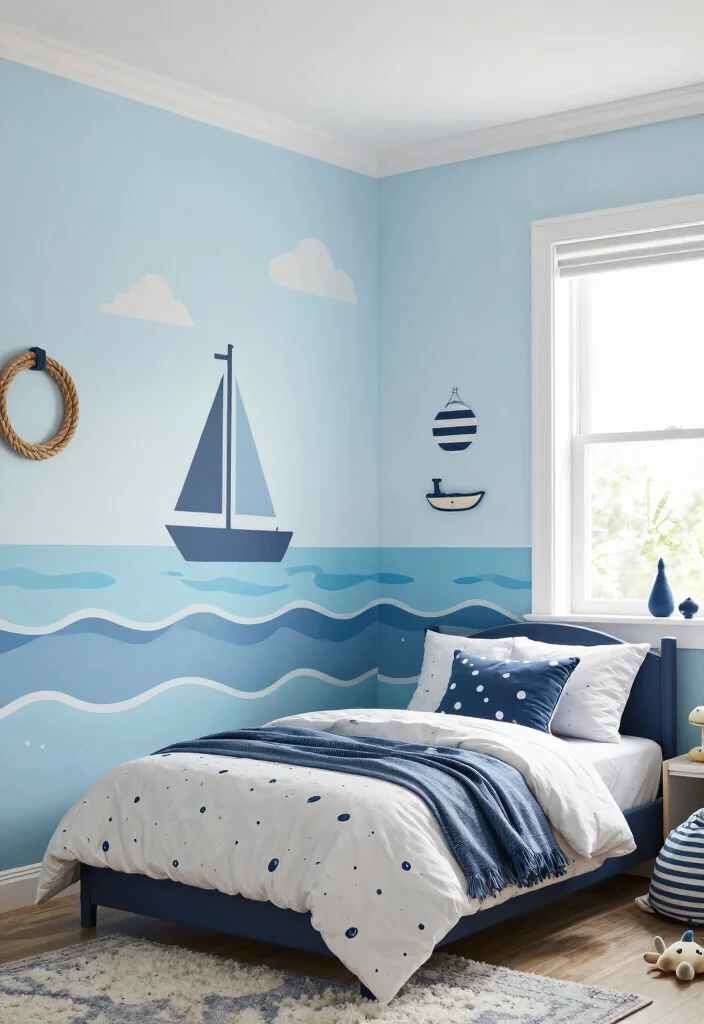 15 Kids Bedroom Wall Decor Ideas That Spark Imagination - 8. Nautical Adventures 1