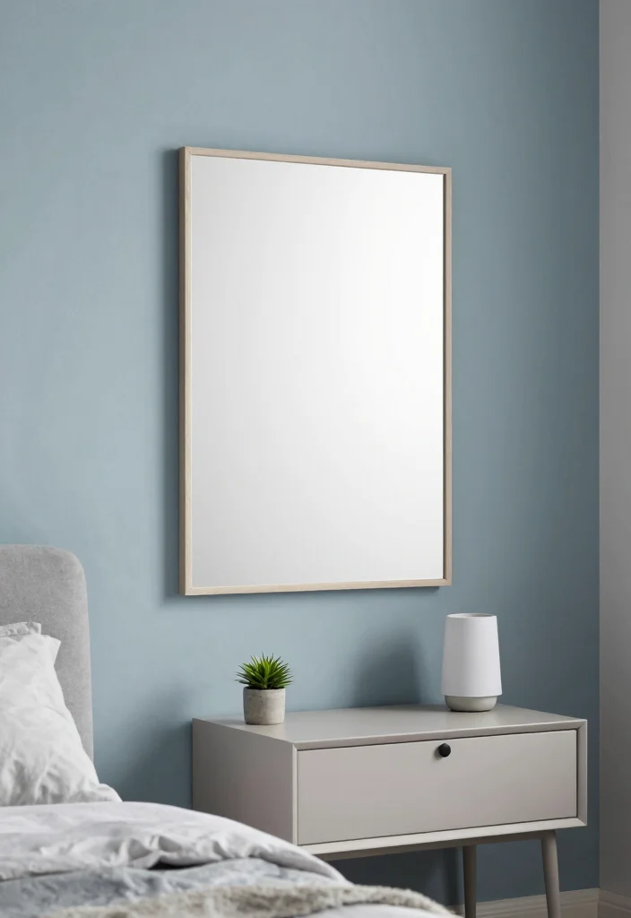 15 Mirrors Above Nightstand Ideas That Reflect Style 11 15 Mirrors Above Nightstand Ideas That Reflect Style - 10. Minimalist Mirrors 1