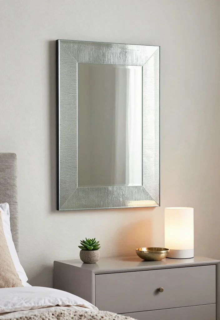 15 Mirrors Above Nightstand Ideas That Reflect Style 8 15 Mirrors Above Nightstand Ideas That Reflect Style - 7. Textured Glass Mirrors 1