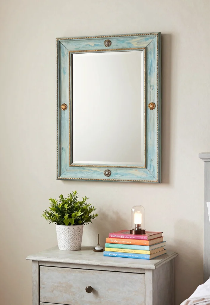 15 Mirrors Above Nightstand Ideas That Reflect Style 10 15 Mirrors Above Nightstand Ideas That Reflect Style - 9. DIY Mirror Art 1