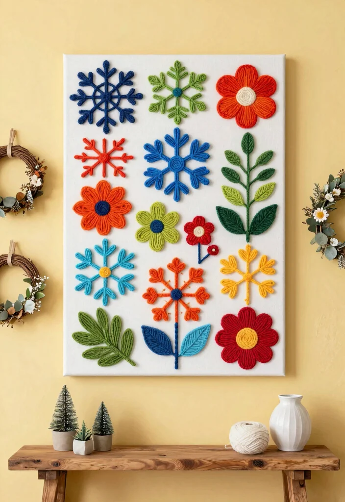 16 Boho Yarn Wall Art Ideas With Handmade Texture 11 16 Boho Yarn Wall Art Ideas With Handmade Texture - 10. Seasonal Yarn Wall Art 1