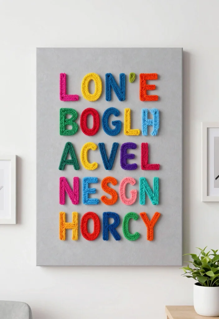 16 Boho Yarn Wall Art Ideas With Handmade Texture 16 16 Boho Yarn Wall Art Ideas With Handmade Texture - 15. Yarn Wall Art with Quotes 1