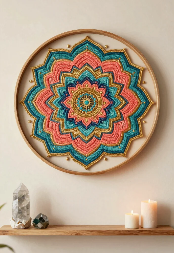 16 Boho Yarn Wall Art Ideas With Handmade Texture 6 16 Boho Yarn Wall Art Ideas With Handmade Texture - 5. Yarn Mandala Wall Art 1