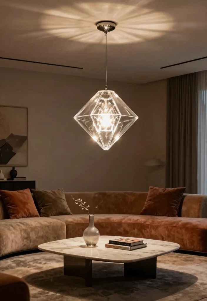 16 Geometric Pendant Light Ideas With Modern Statement Style - 5. The Diamond Shape 1