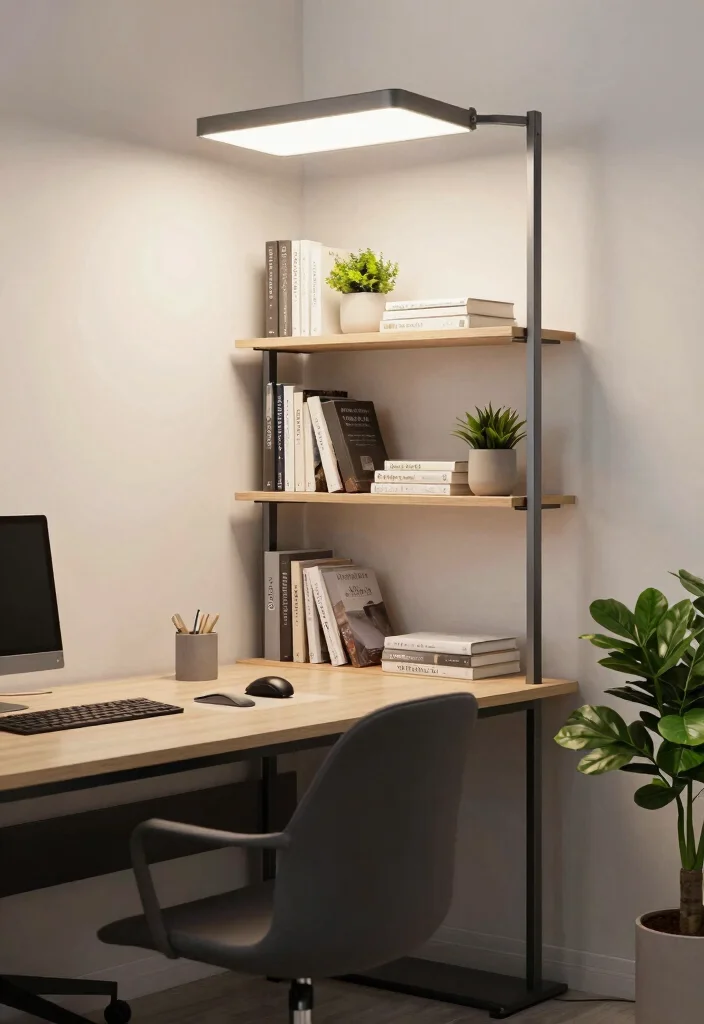 16 Office Floor Lamp Ideas With Stylish Task Lighting 15 16 Office Floor Lamp Ideas With Stylish Task Lighting - 14. Functional Dual-Purpose Lamps 1