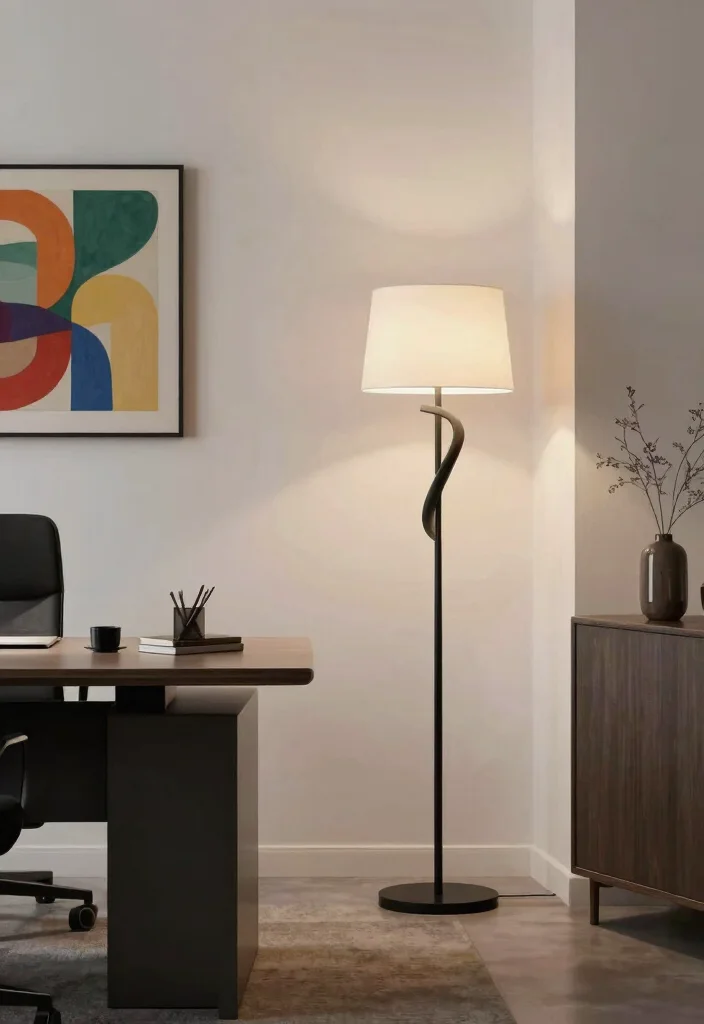 16 Office Floor Lamp Ideas With Stylish Task Lighting 10 16 Office Floor Lamp Ideas With Stylish Task Lighting - 9. Artistic Touch: Sculptural Floor Lamps 1
