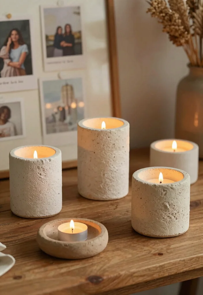 16 Plaster Candle Holder Ideas With Minimal Aesthetic 11 16 Plaster Candle Holder Ideas With Minimal Aesthetic - 10. Rustic Plaster Holders for Cozy Spaces 1