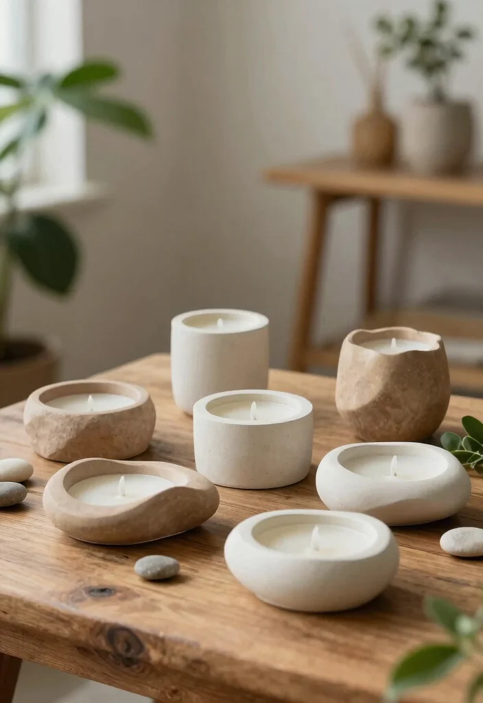 16 Plaster Candle Holder Ideas With Minimal Aesthetic 3 16 Plaster Candle Holder Ideas With Minimal Aesthetic - 2. Organic Shapes for Natural Vibes 1