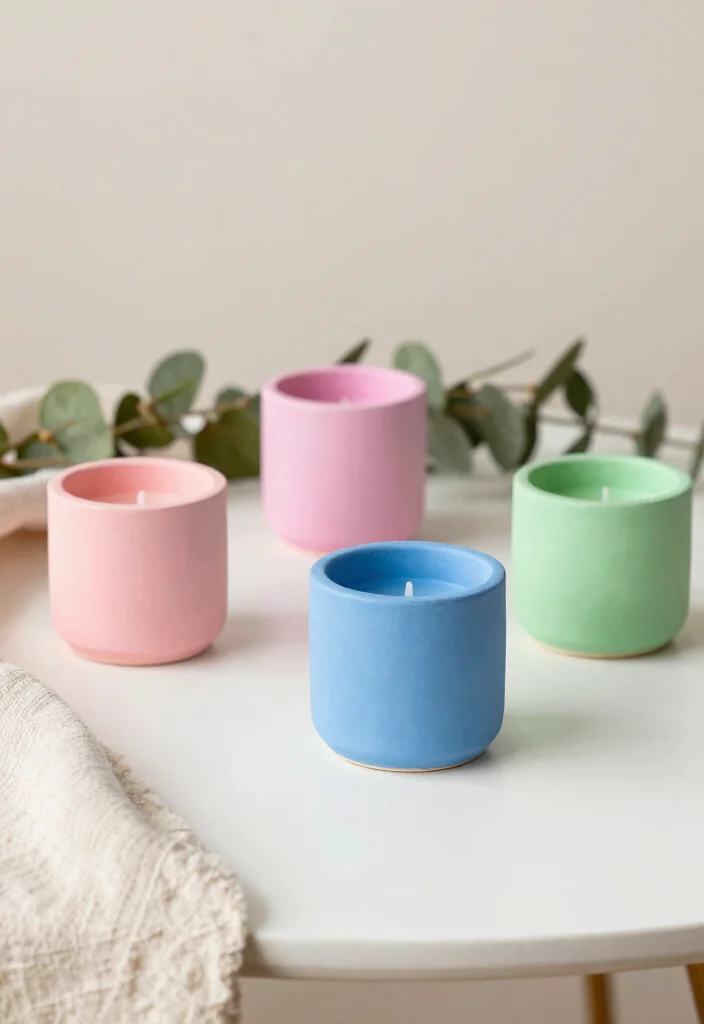 16 Plaster Candle Holder Ideas With Minimal Aesthetic 5 16 Plaster Candle Holder Ideas With Minimal Aesthetic - 4. Colored Plaster for a Pop of Personality 1